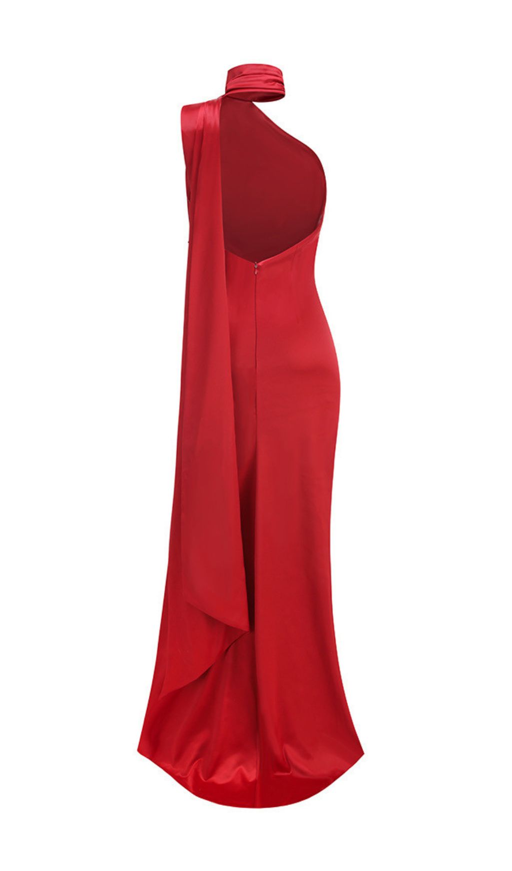 Carmelo Red Flower Halter Maxi Dress