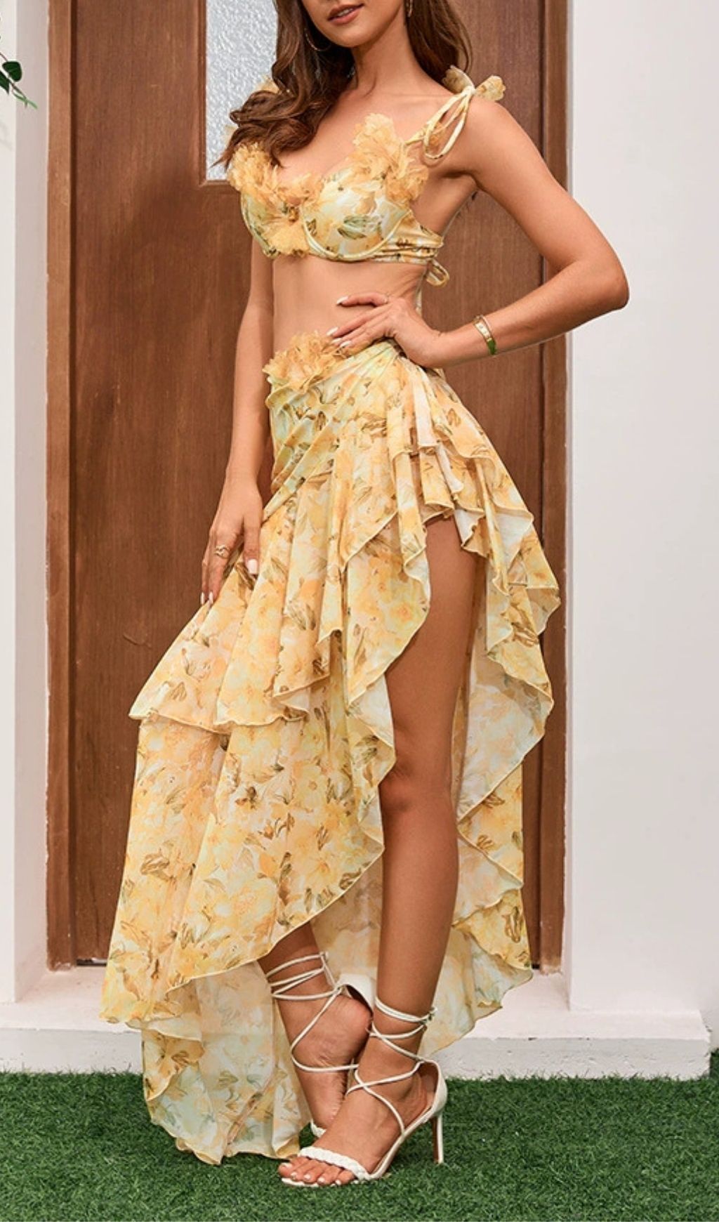 Kristen Floral Bikini Three-Piece Swimsuit
