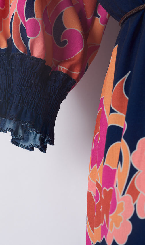 Kamdyn Vibrant Floral Print Mini Dress | Flirty Ruffle & Puff Sleeve