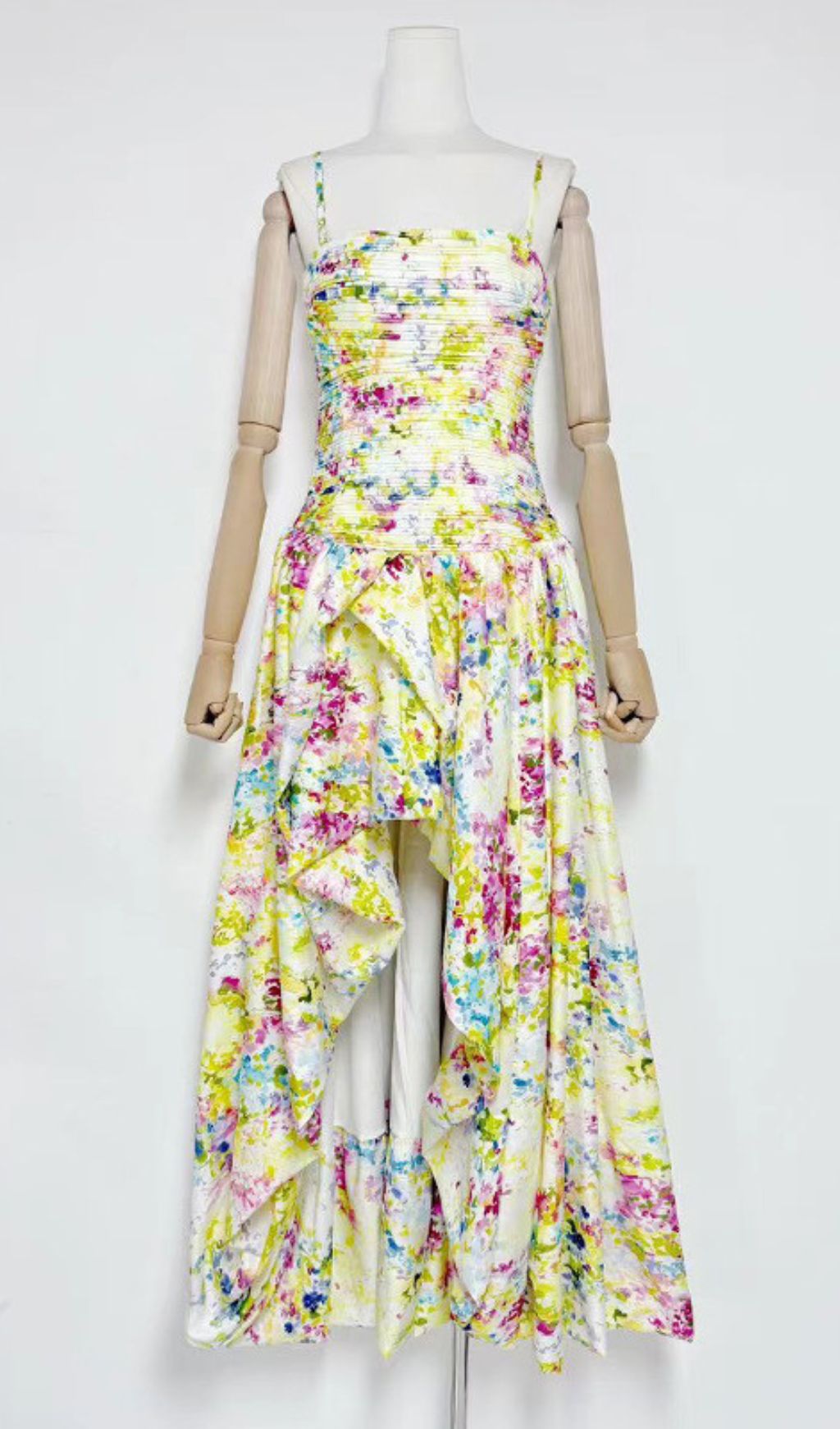 Hestia Strapless Blue Floral Maxi Dress - Elegant Garden Print