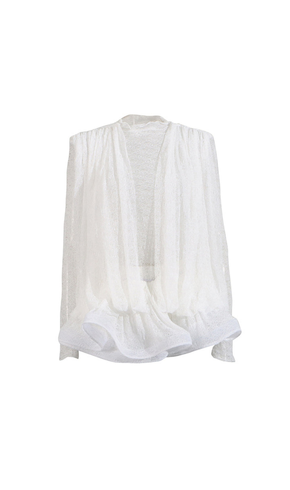 Ebony White Lace Long Sleeve Maxi Dress