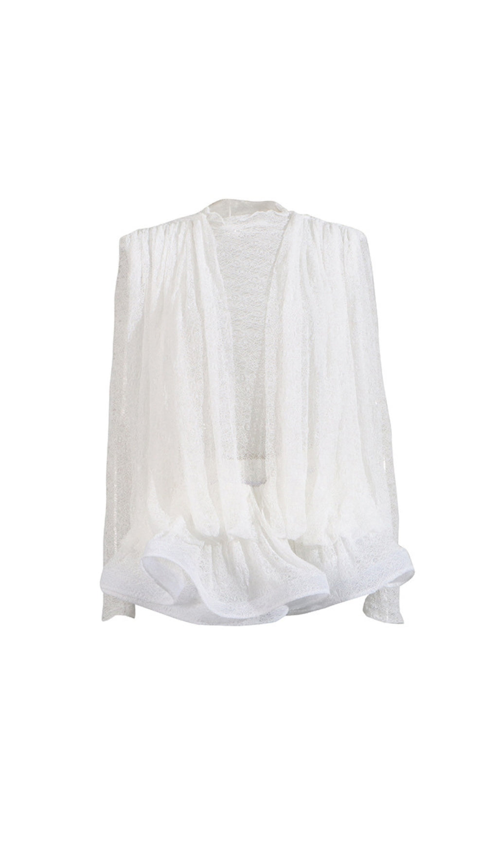 Ebony White Lace Long Sleeve Maxi Dress