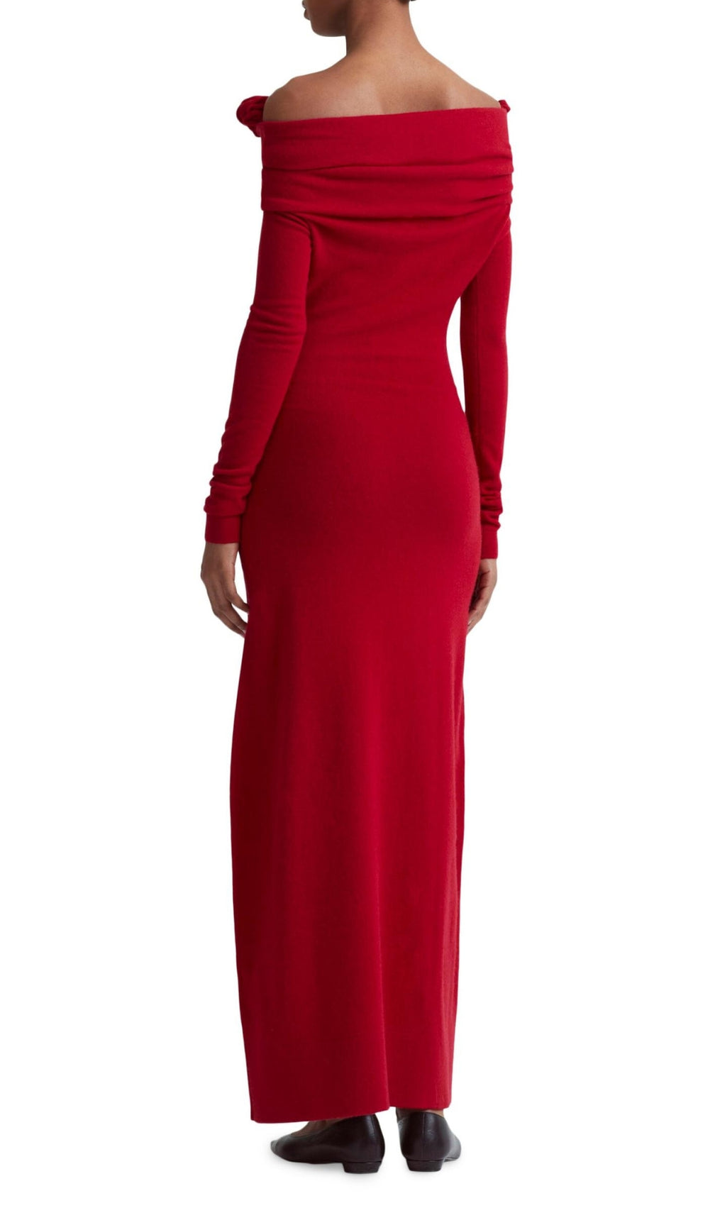 Burrell Red Long Sleeve Flower Maxi Dress