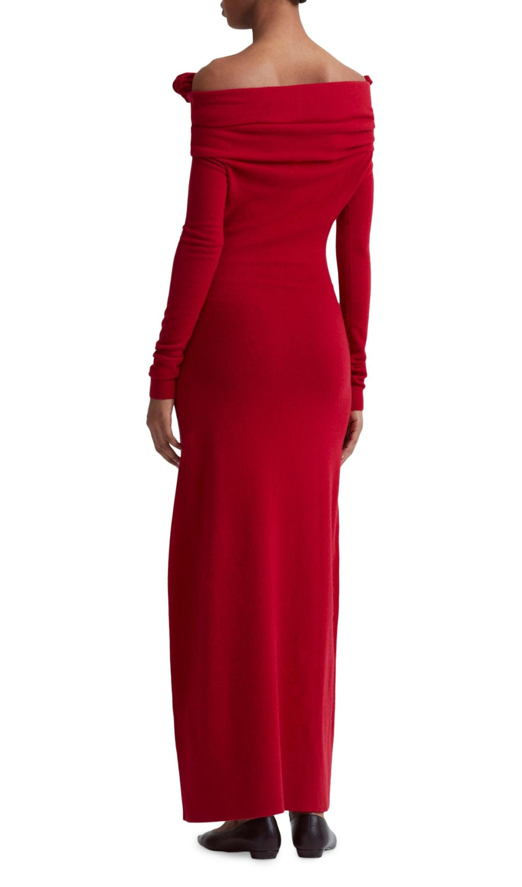 Burrell Red Long Sleeve Flower Maxi Dress