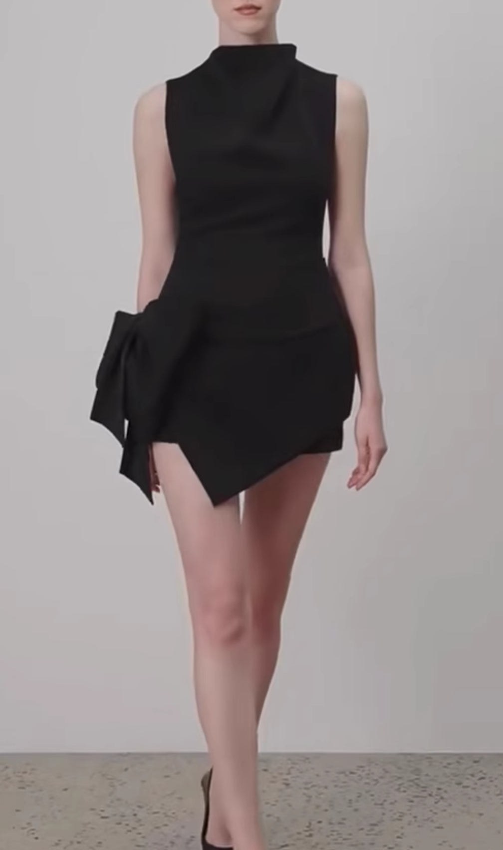 Emiliano Black Bow Mini Dress