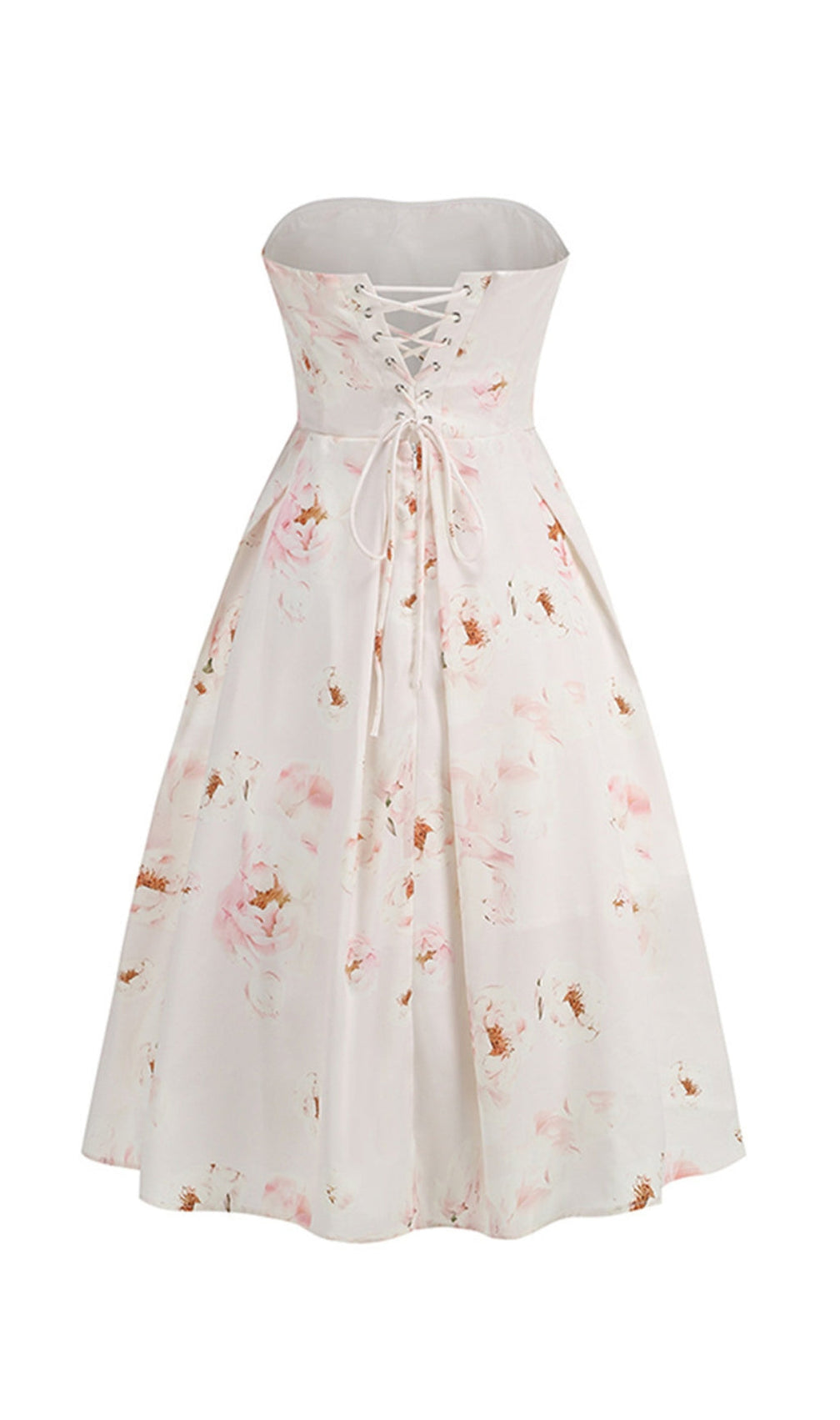 Bona Strapless Floral Corset A Line Midi Dress