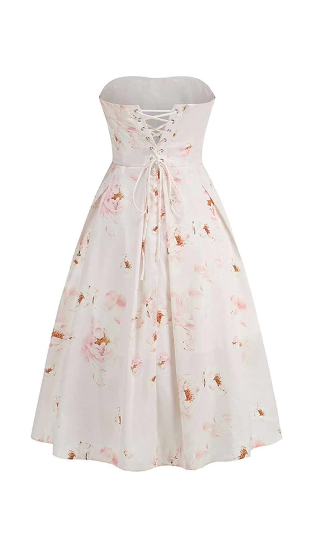 Bona Strapless Floral Corset A Line Midi Dress