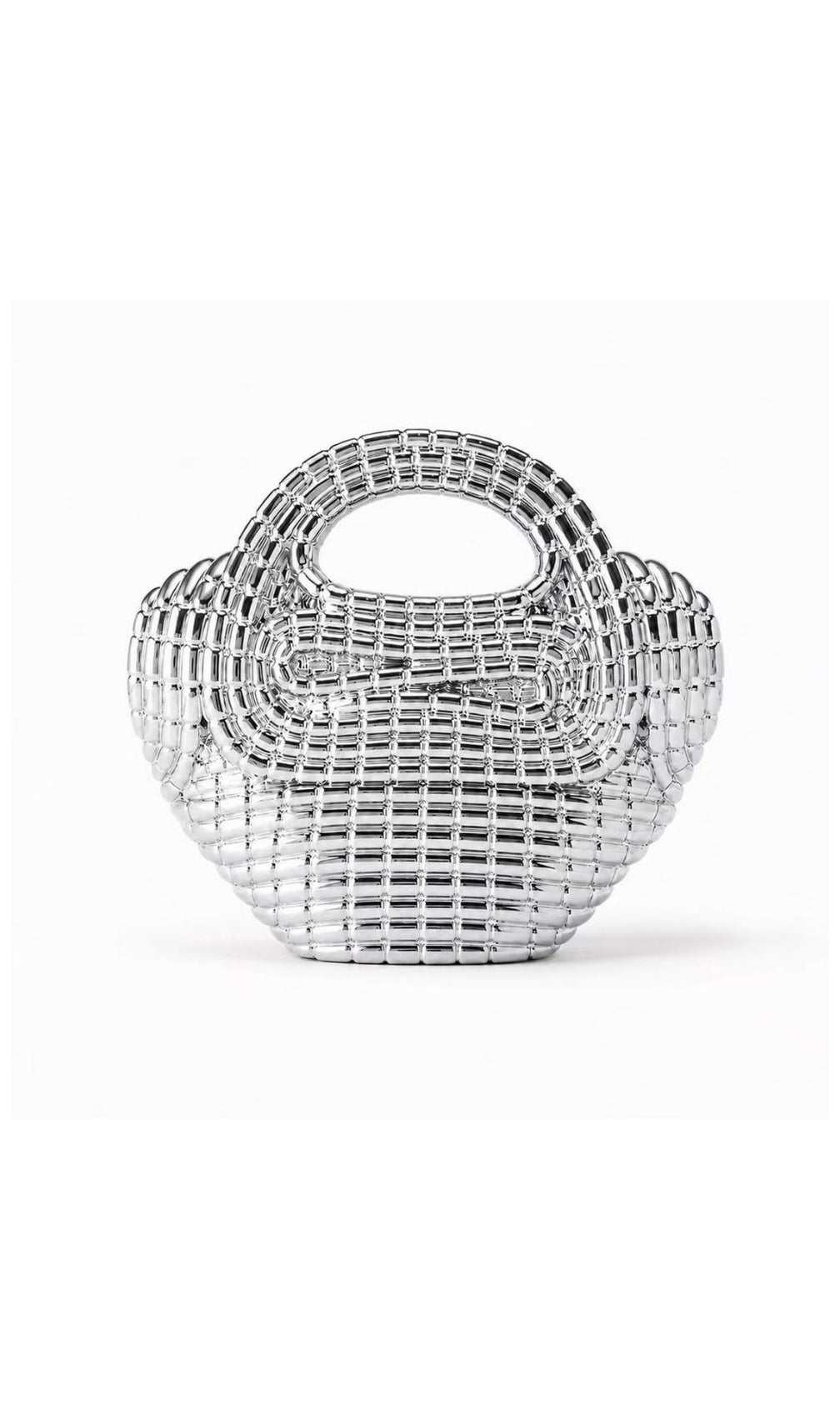 Raxelyn Silver Sculpted Grid Bag