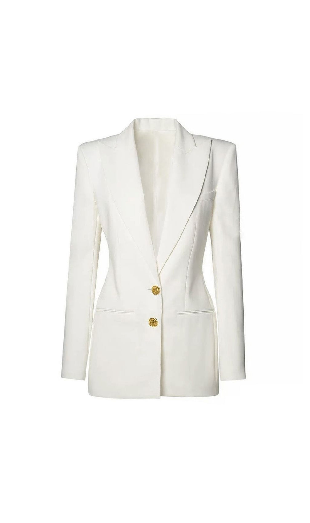 Katsuye White Structured Blazer - Women's Tailored Power Jacket