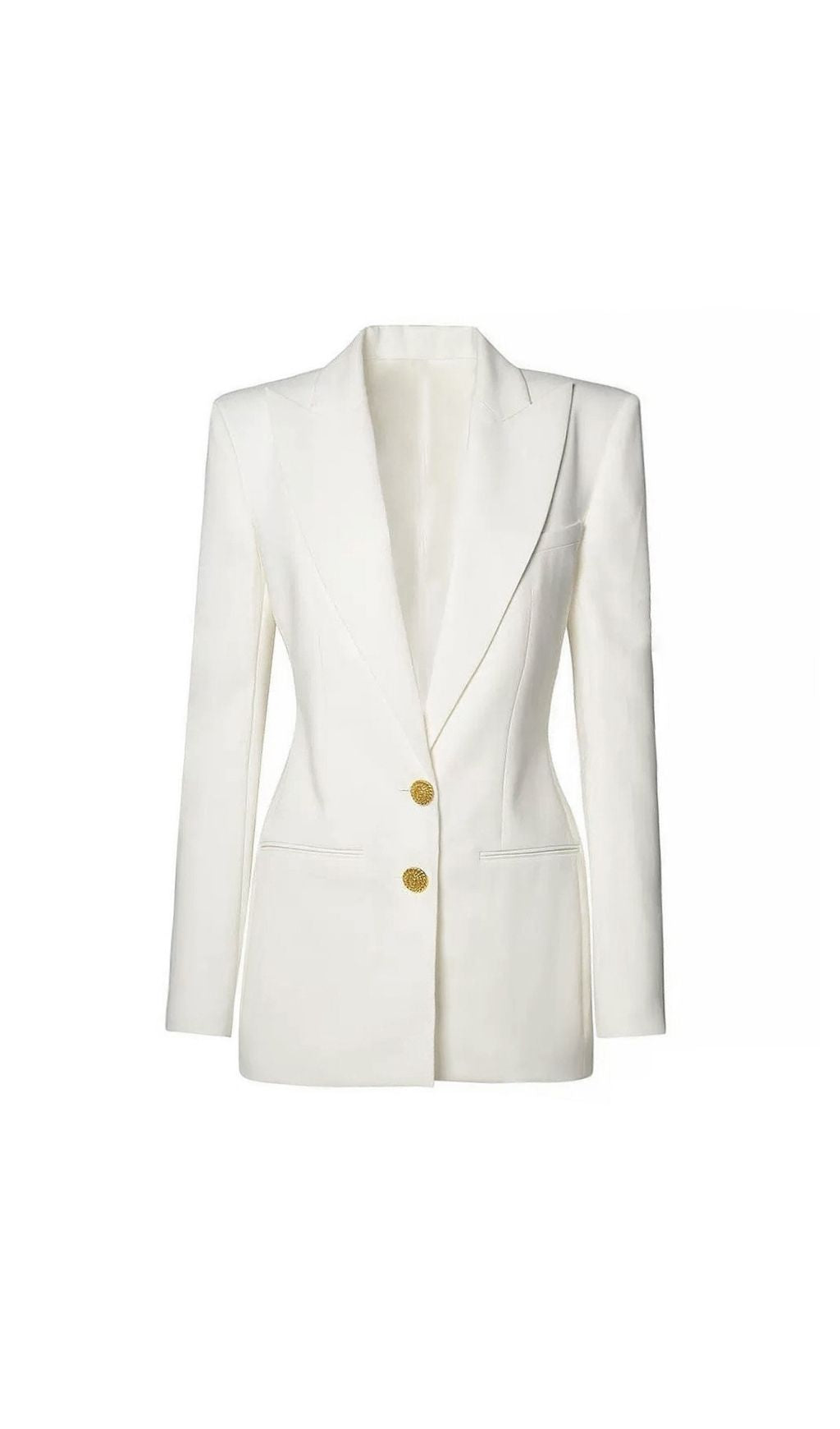 Katsuye White Structured Blazer - Women's Tailored Power Jacket