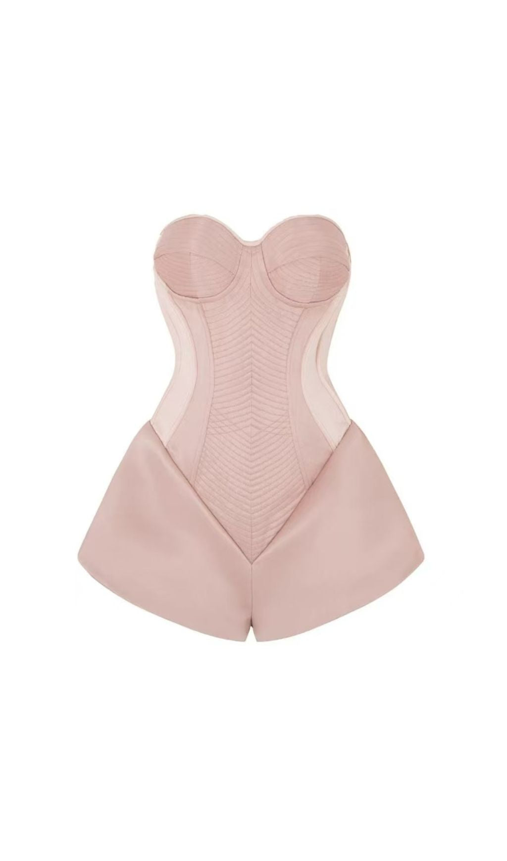 Janna Luxe Pink Strapless Satin Romper - Chic Women's Playsuit