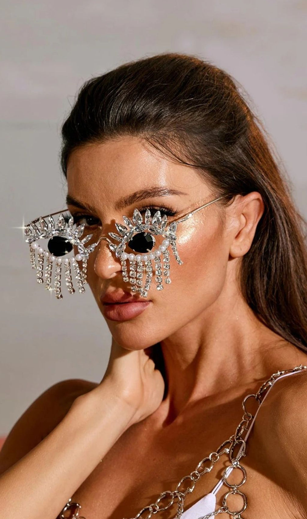 Morrissey Rhinestone Fringe Sunglasses