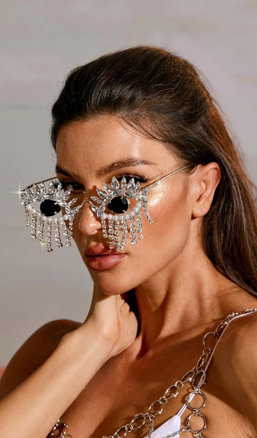 Morrissey Rhinestone Fringe Sunglasses