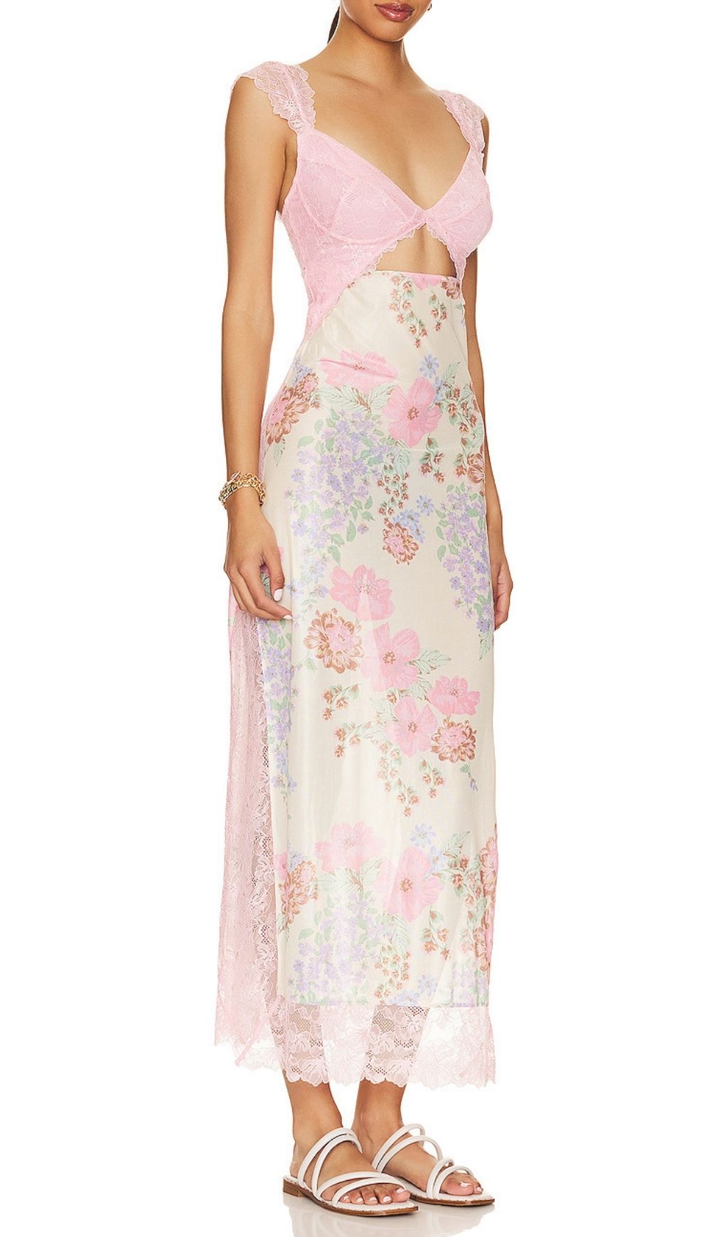 Ladee Lace Floral Midi Dress
