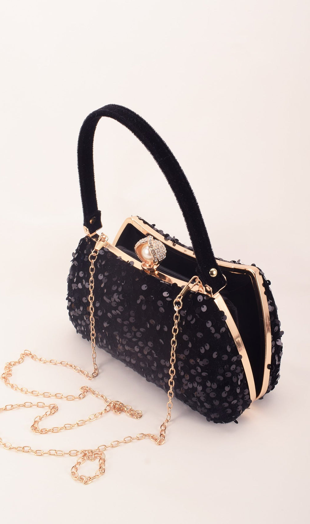 Sparkle & Shine: Anahid Royal Blue Sequin Evening Clutch with Pearl Accent