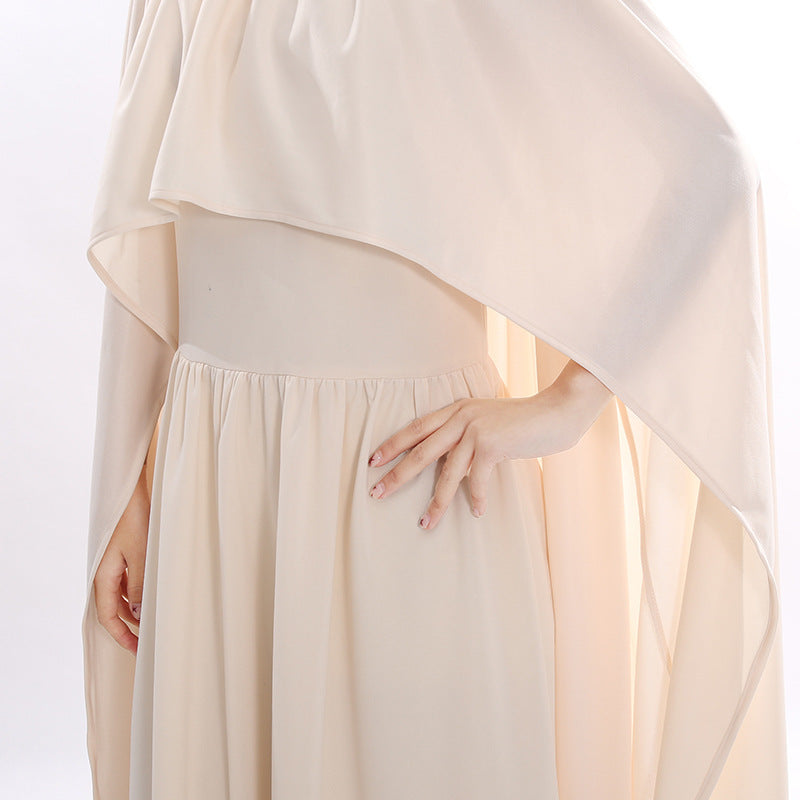 Batzion Dramatic Cape Dress Set | Elegant Maxi Gown for Special Occasions