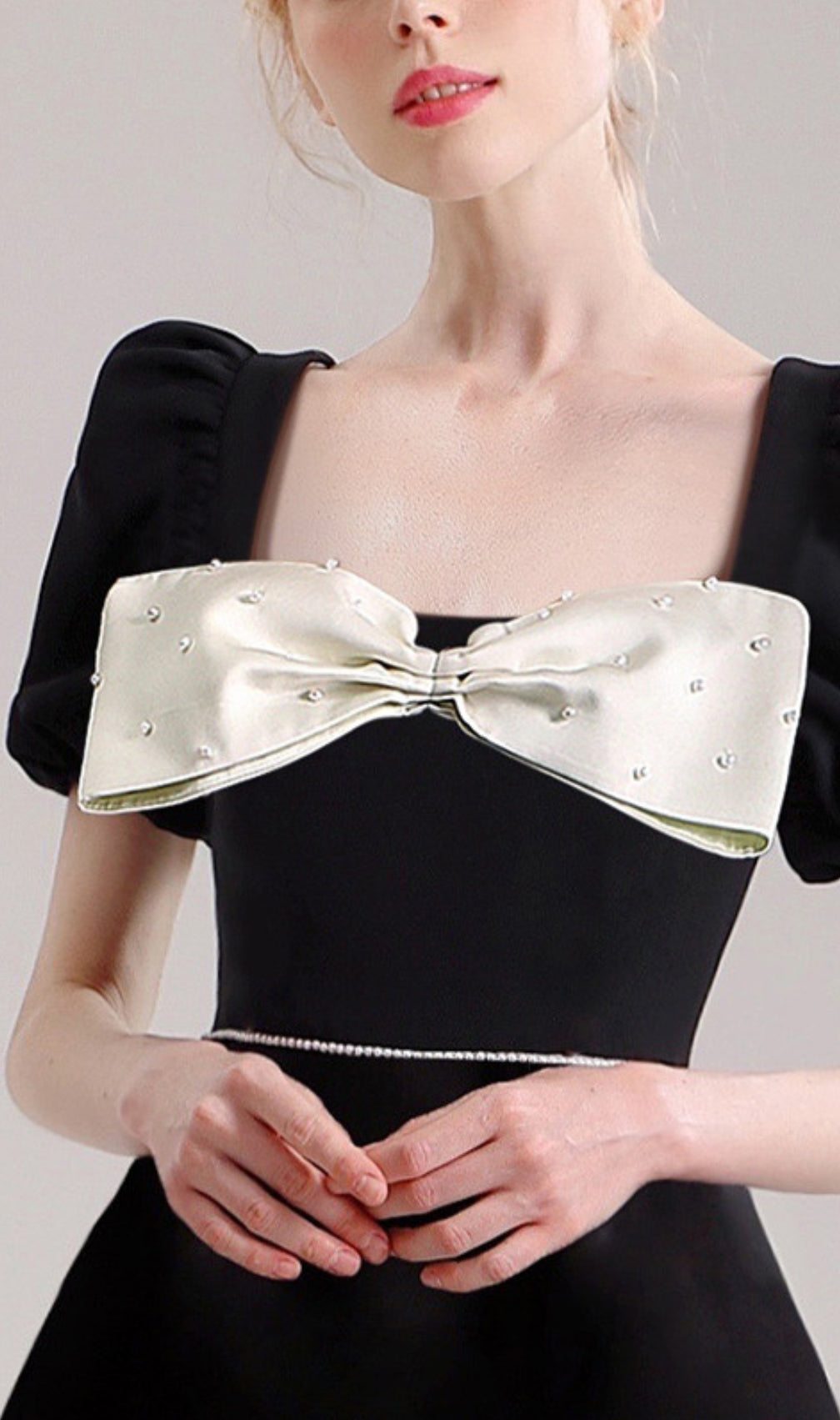 Cheick Black Bow Mini Dress