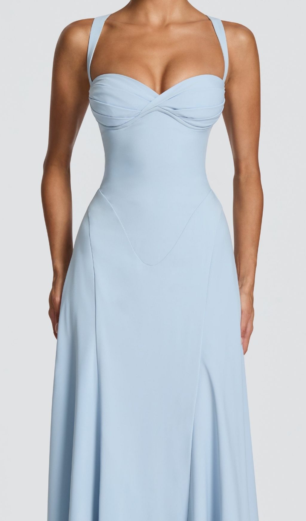 Khloe Blue Halter Maxi Dress | Elegant Strappy Evening Gown