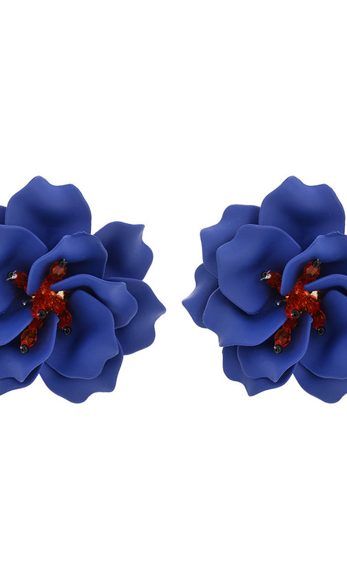 Corliss White Floral Statement Earrings - Bold & Beautiful