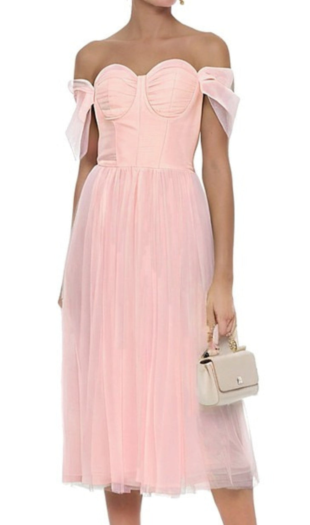 Azad Off Shoulder Corset A Line Midi Dress