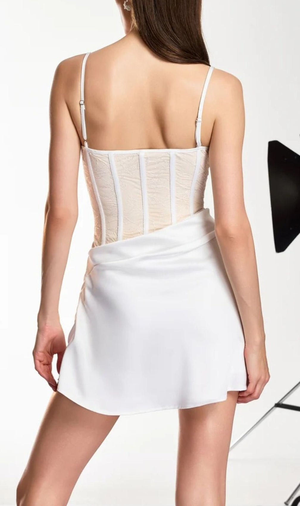 Damara White Lace Corset Mini Dress | Elegant & Sculpting Evening Wear