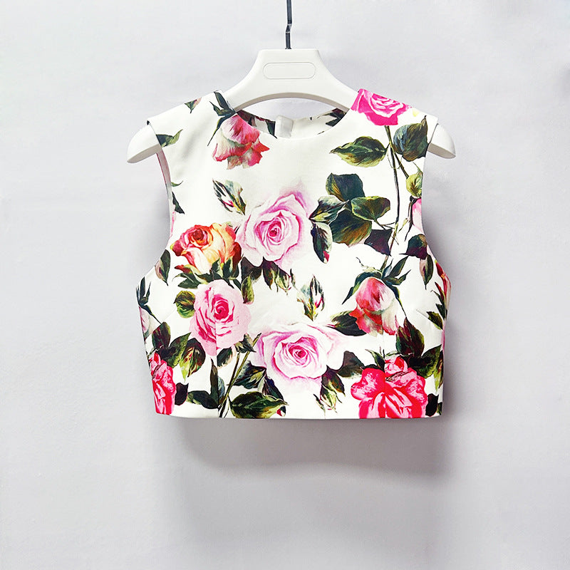 Geo Flower Printed Two-Piece Set