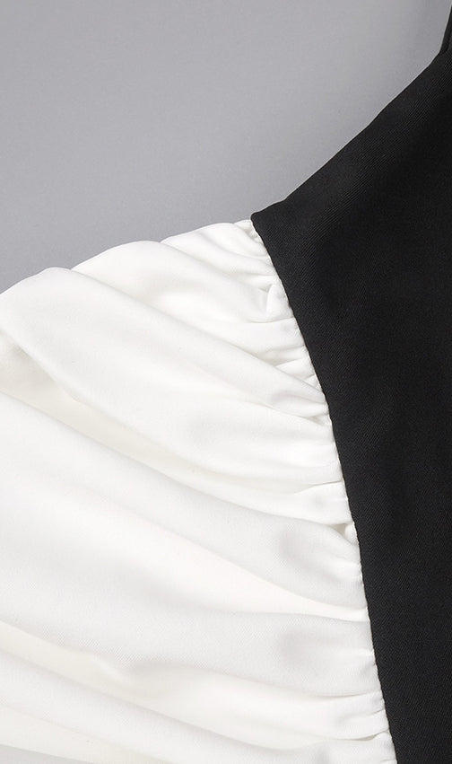 Hesperia Halter Ruched Mini Dress - Two-Tone Bodycon Glamour