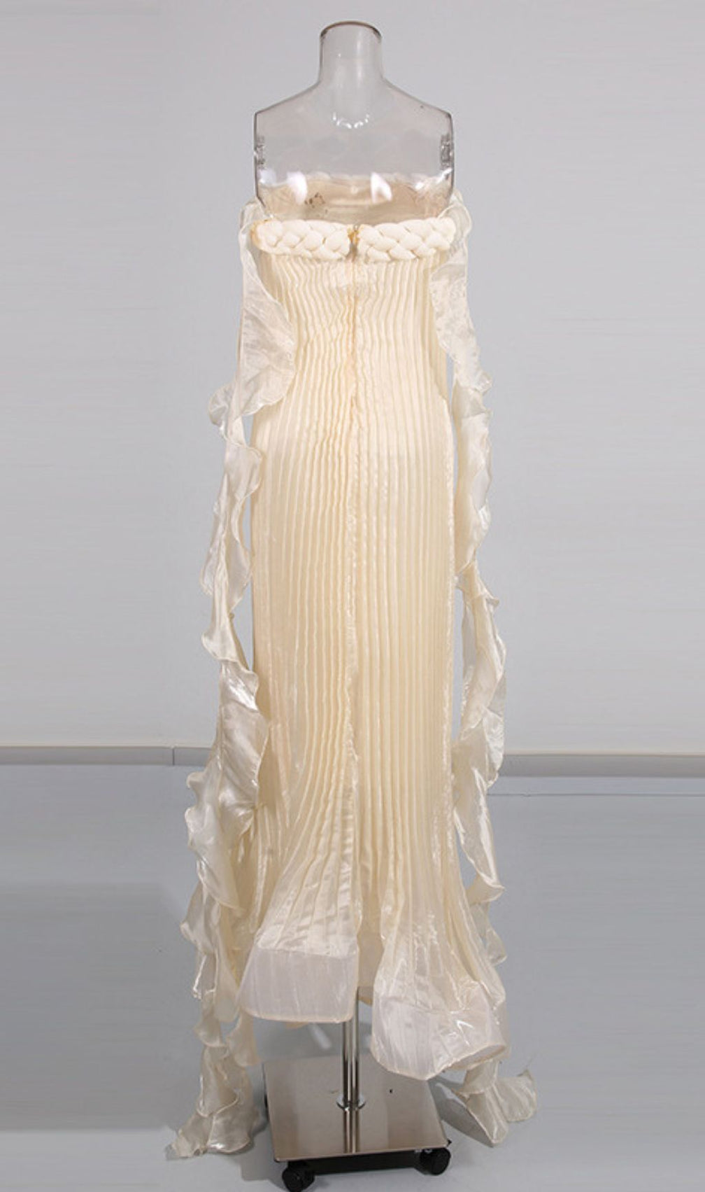 Imogene Ethereal Pleated Maxi Gown | Strapless Elegant Evening Dress