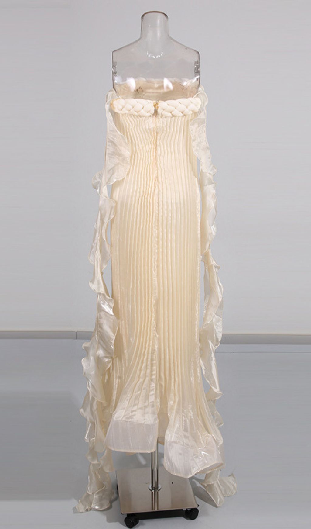 Imogene Ethereal Pleated Maxi Gown | Strapless Elegant Evening Dress