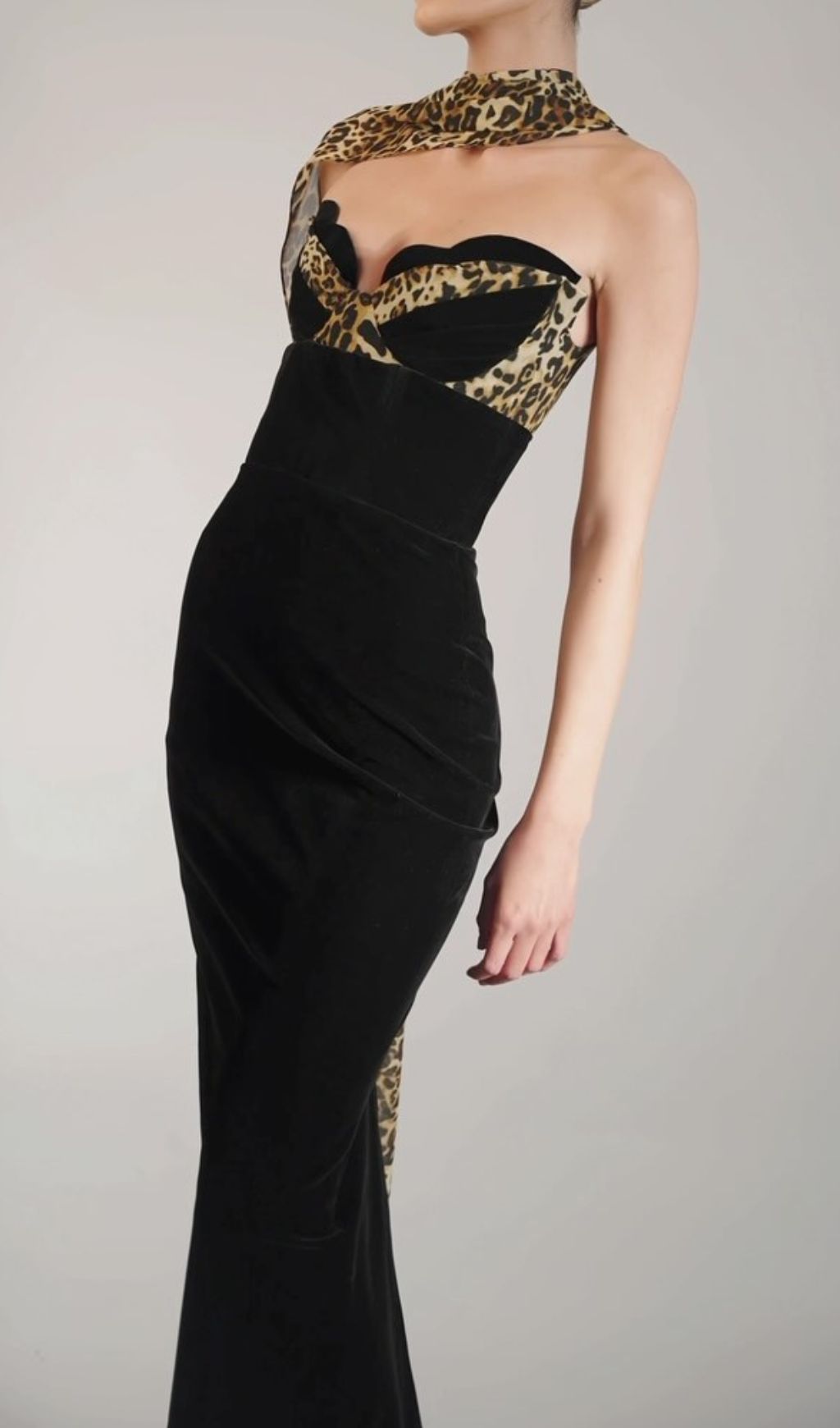 Fox Black Leopard Velvet Maxi Dress