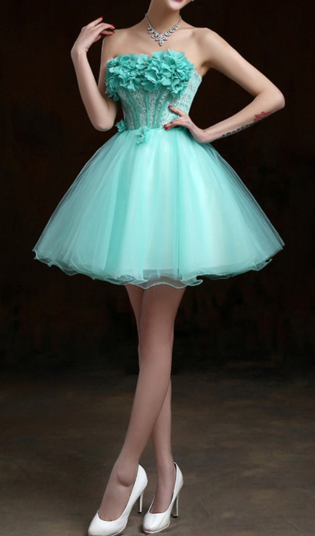 Aneira Corset Flower Mini Dress