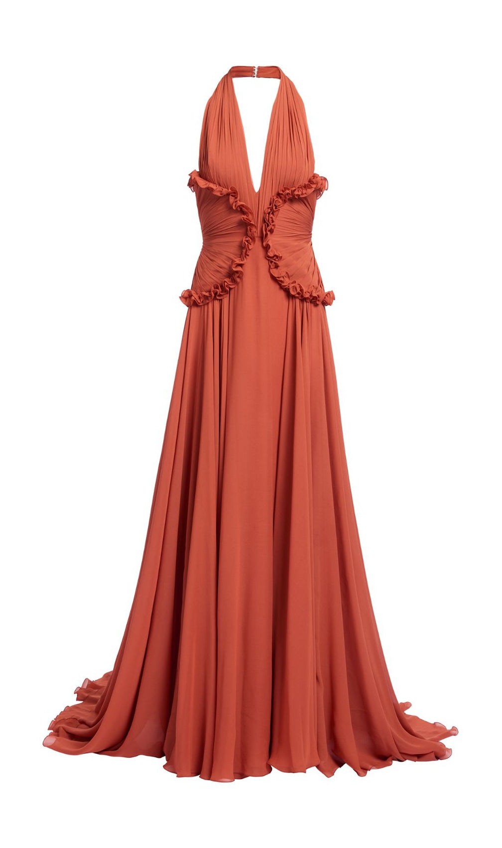 Gili Orange Halter Maxi Dress