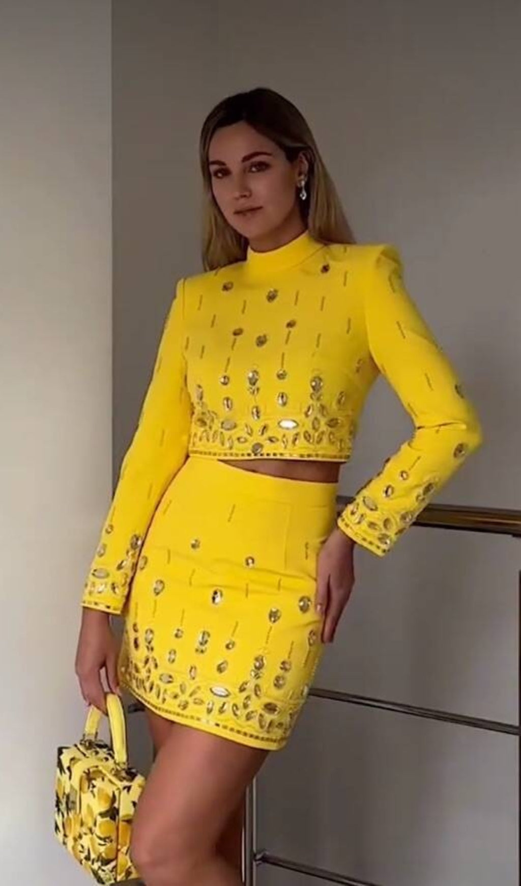 Cordis Crystal Long Sleeve Two-Piece Set