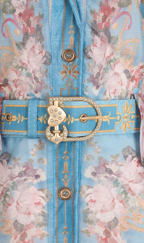 Gloria Printed Belt Maxi Dress