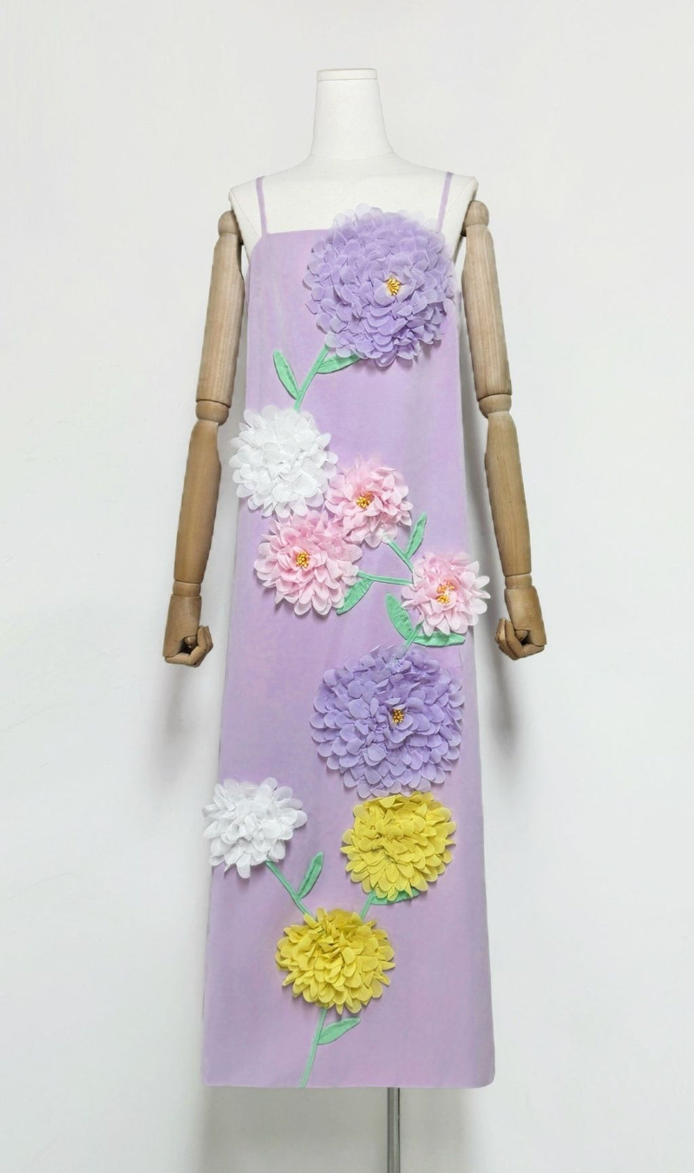 Erica Lavender Floral Maxi Dress - Strappy Embellished Garden Party Gown