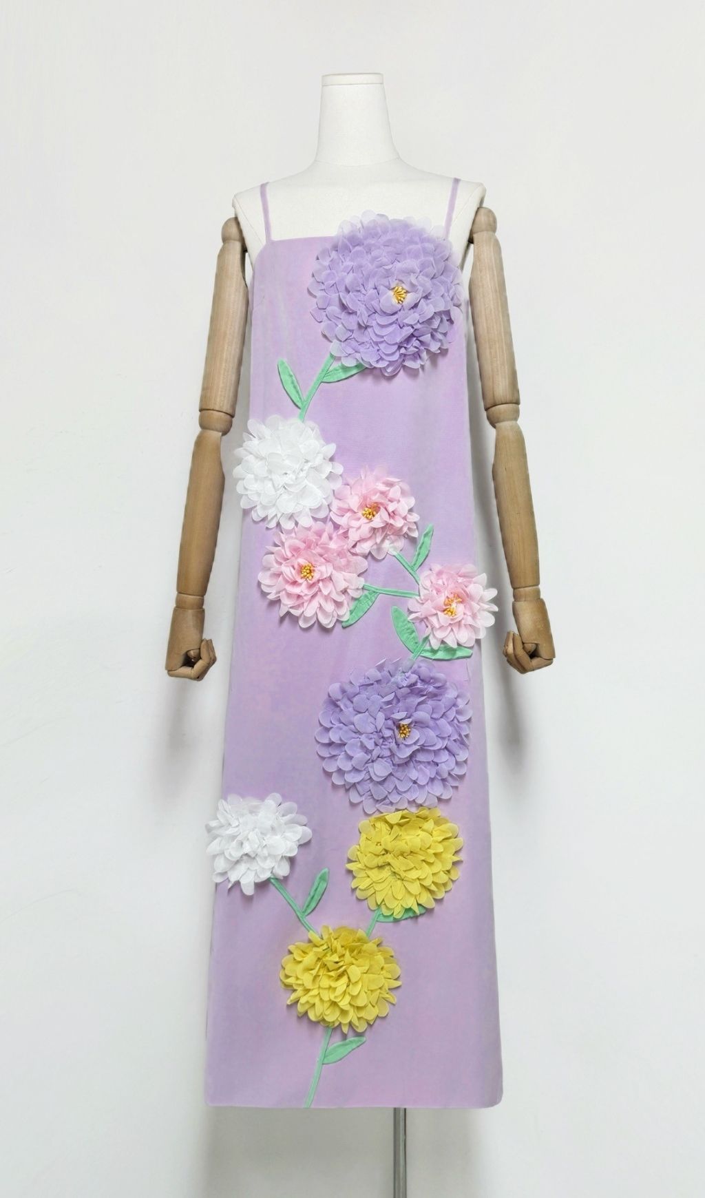 Erica Lavender Floral Maxi Dress - Strappy Embellished Garden Party Gown