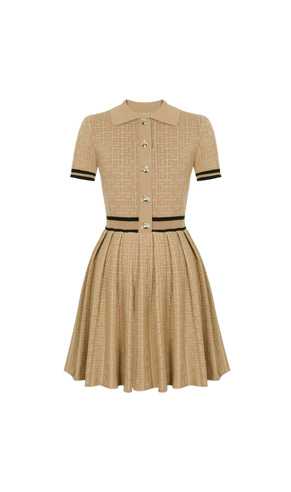 Ehud Khaki Knit Mini Dress