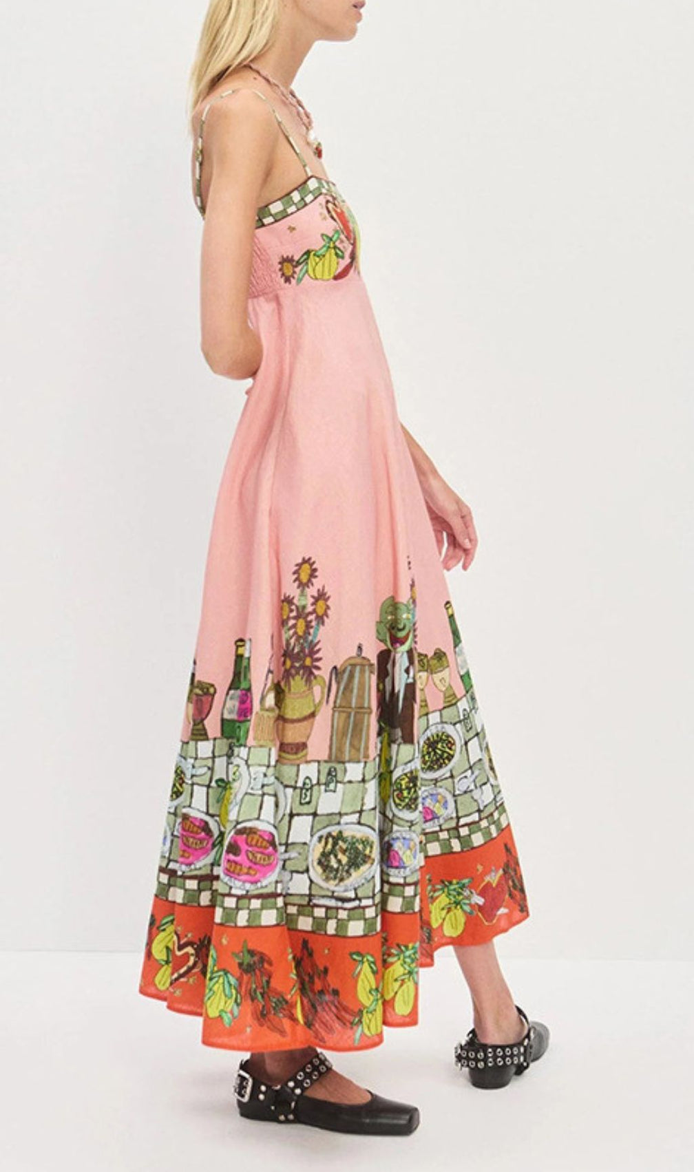 Irwin Artistic Fiesta Print Strappy Midi Dress for Vibrant Summer Style
