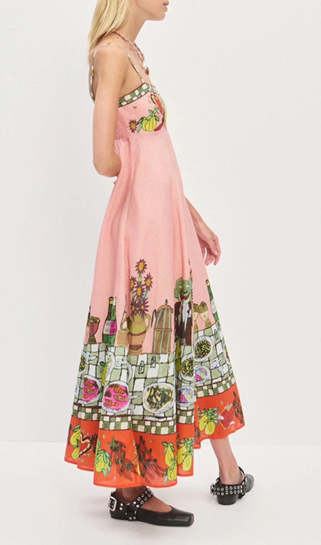 Irwin Artistic Fiesta Print Strappy Midi Dress for Vibrant Summer Style