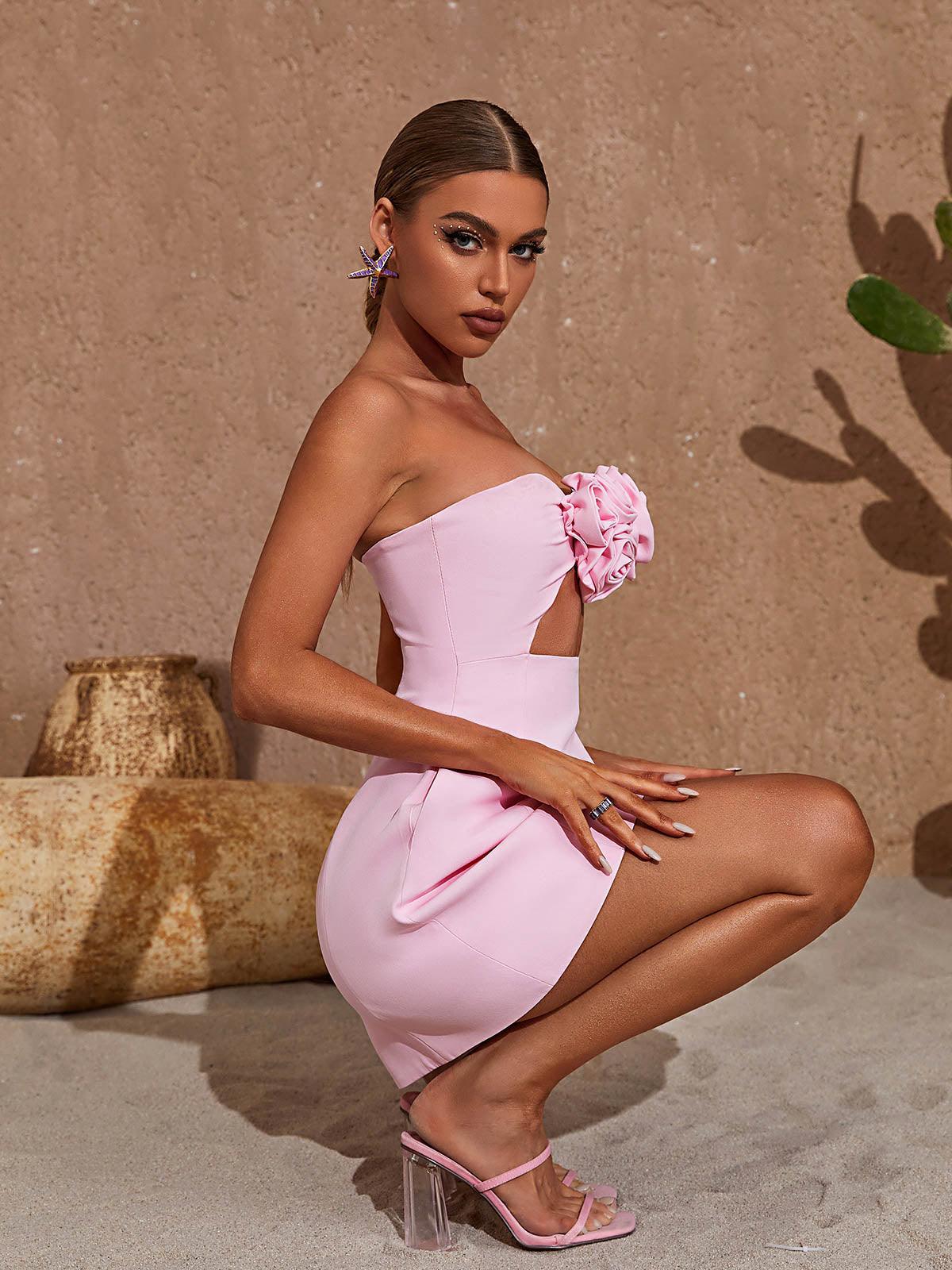 Strapless Cutout Mini Dress