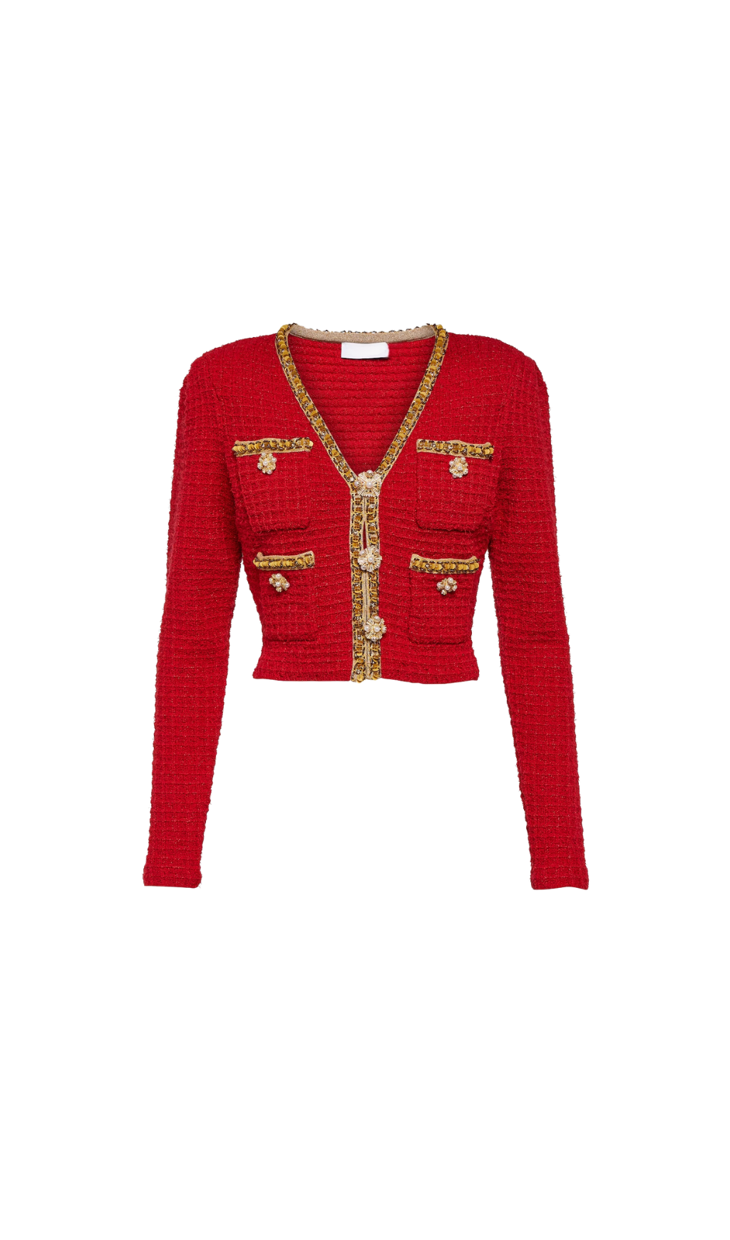 Allura Red Knit V-Neck Cardigan Set - Chic & Cozy for Her