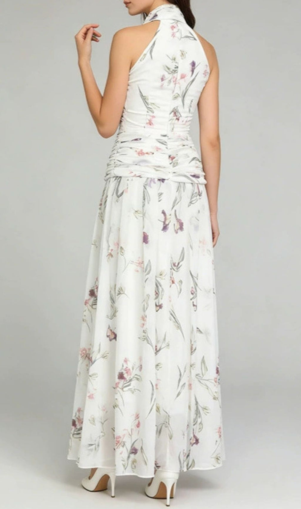 Kesley Halter Floral Maxi Dress | Elegant Summer Gown
