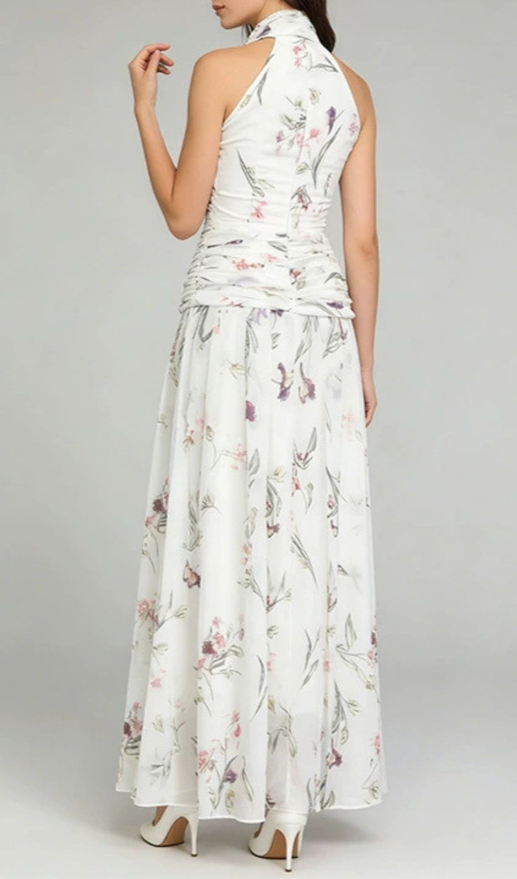 Kesley Halter Floral Maxi Dress | Elegant Summer Gown