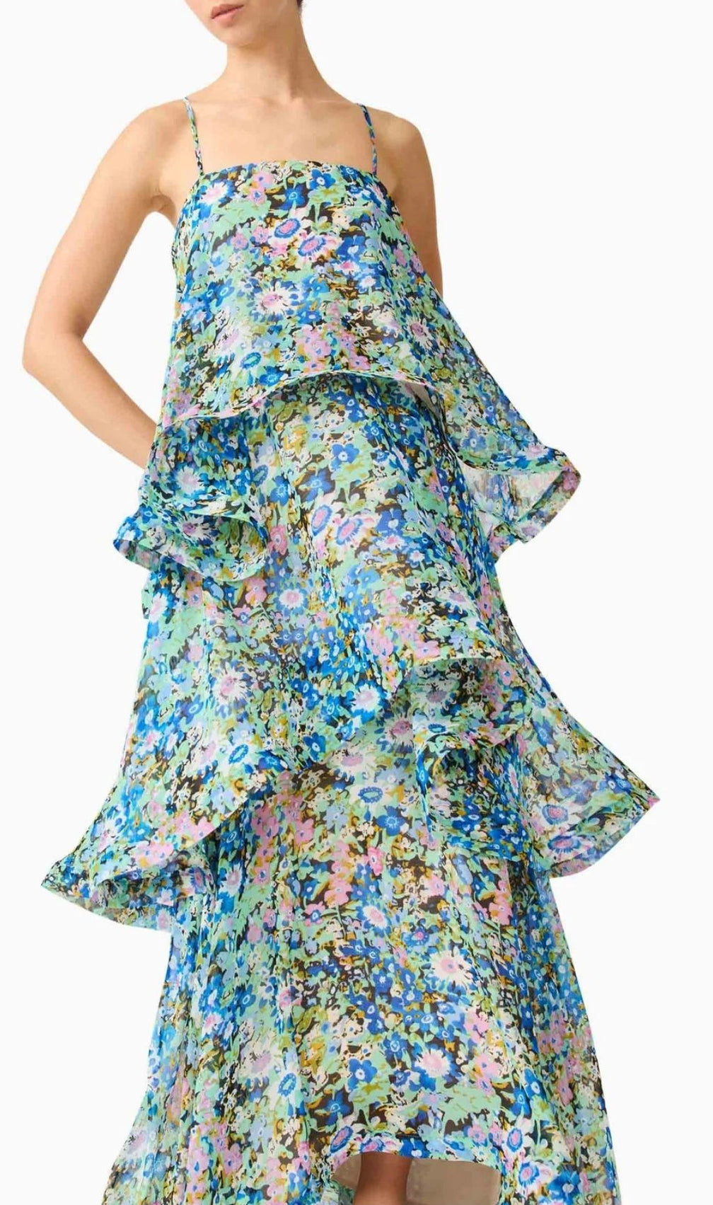 Lael Green Floral Printed Maxi Dress