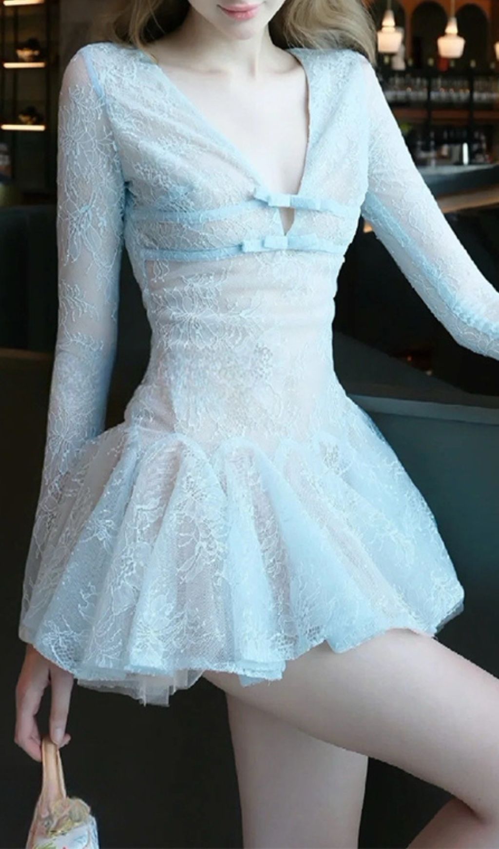 Itsuki Lace Long Sleeve Mini Dress