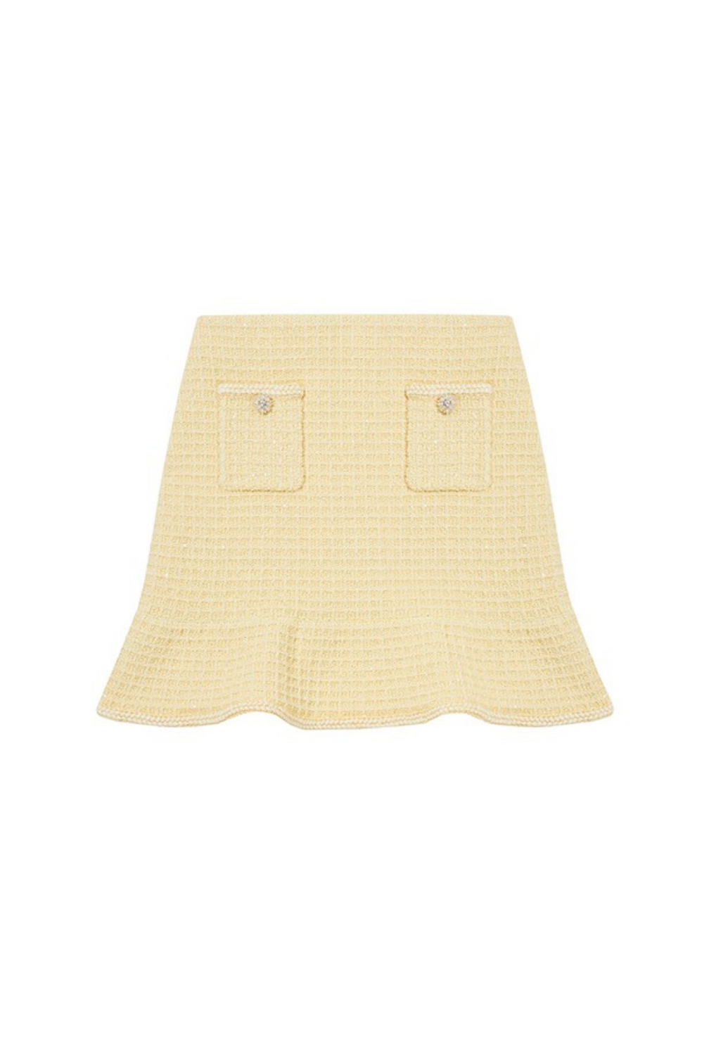 YELLOW TEXTURED KNIT SKIRT