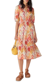 COTTON PRINTED MIDI DRESS