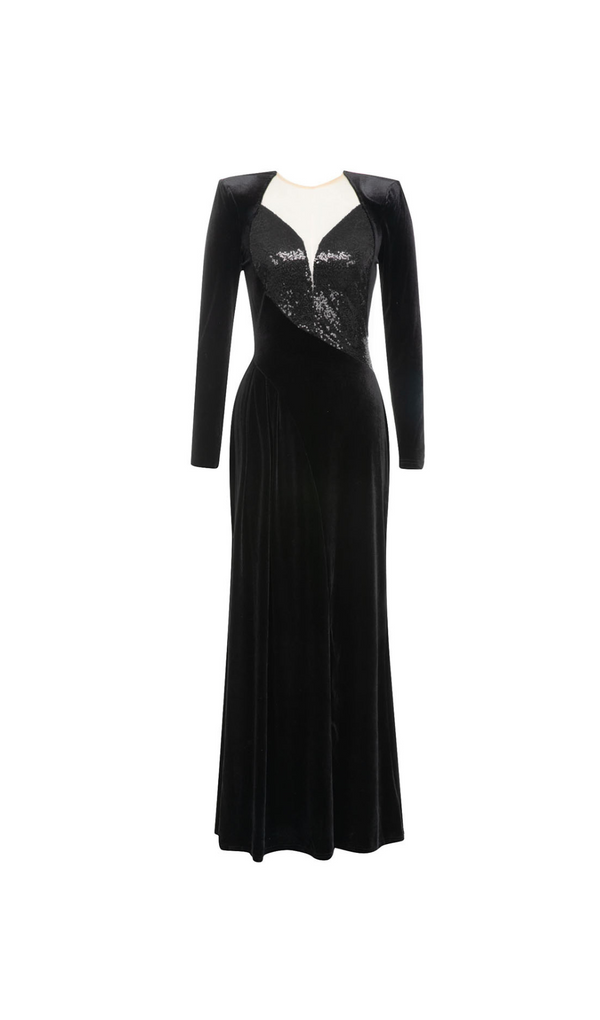 SWEETHEART NECK VELVET PROM DRESS