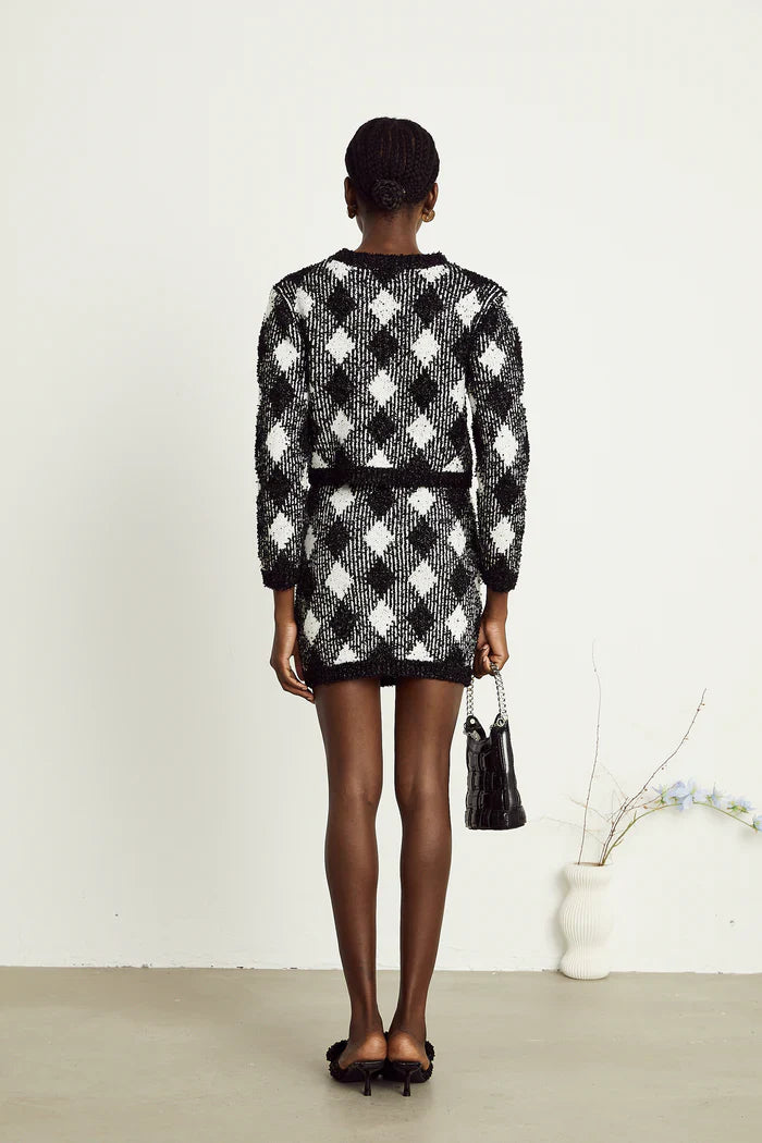 gingham tweed mini skirt