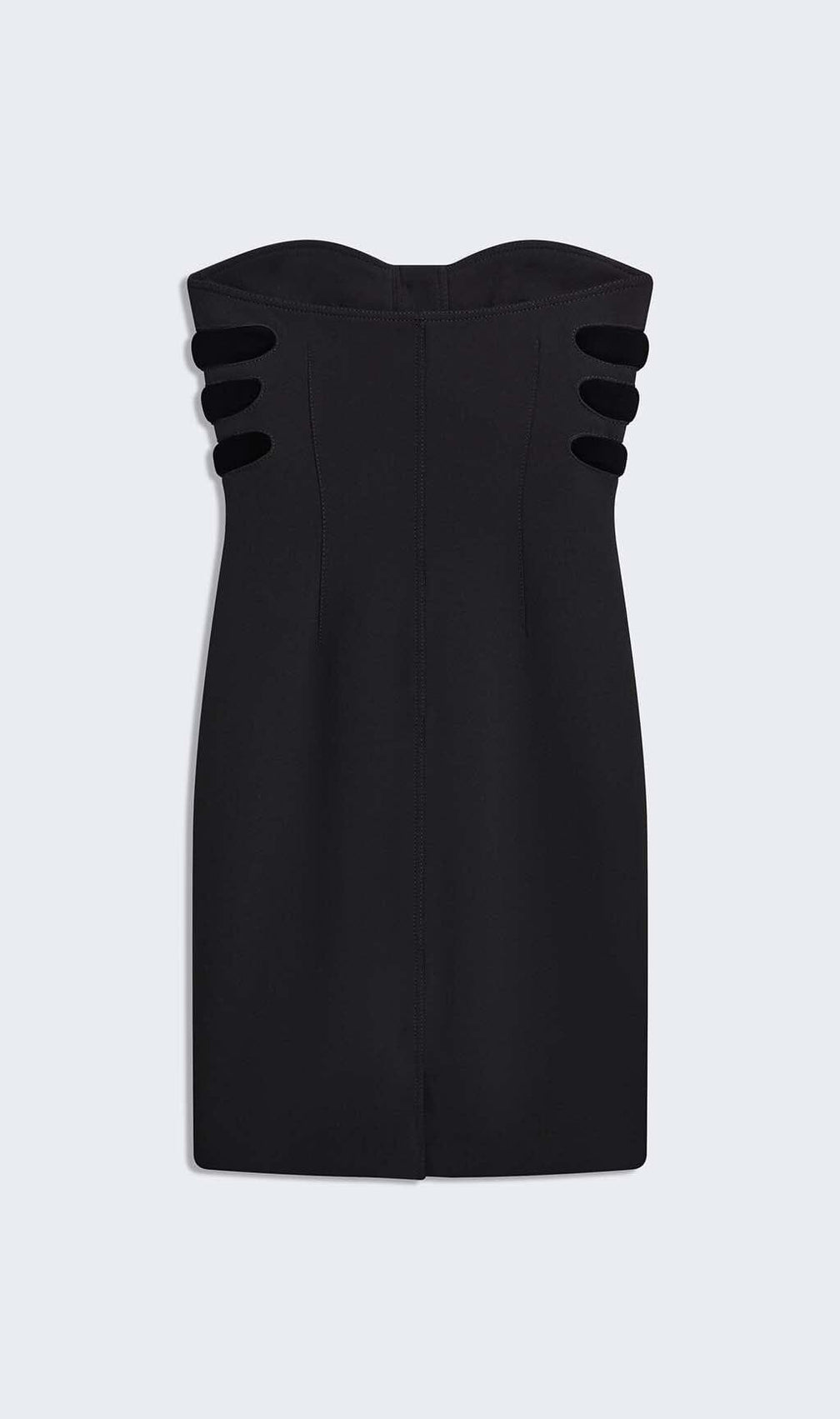 Sculpture Button Mini Dress In Black